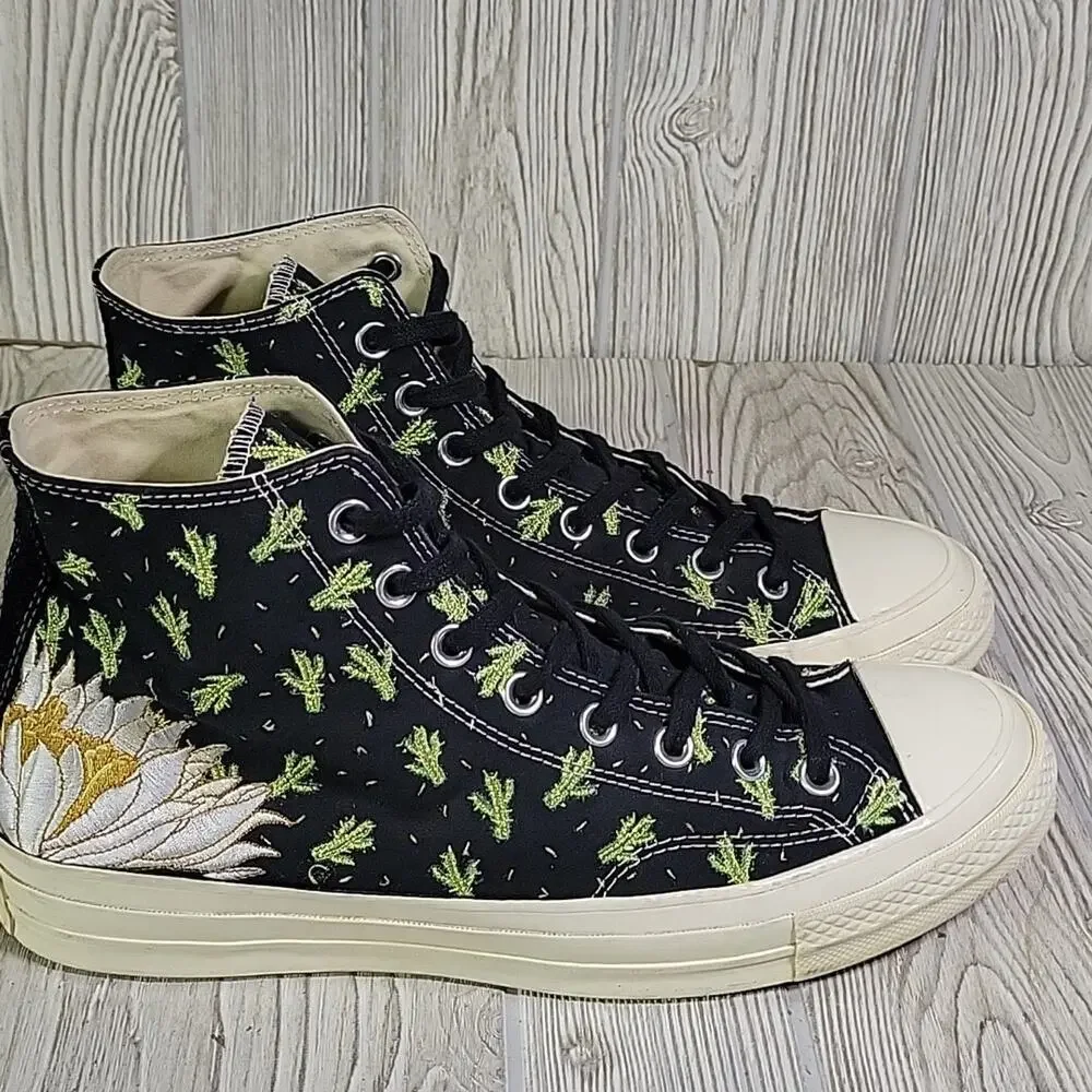Converse Chuck 70 Prep Embroidery High Cactus Sneakers Mens 9.5 Womens 11.5 - Picture 2 of 14